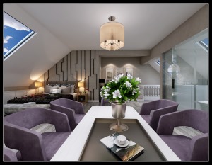 奥林匹克花园175㎡三居室现代风格装修效果图二层休闲