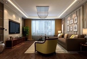 易购空间178㎡四居室新古典风格装修效果图客厅1