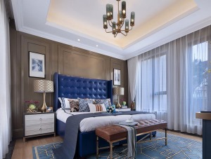 华馨公寓198㎡四居室新古典风格效果图卧室