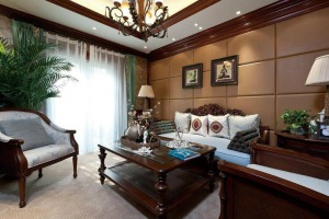 贵阳美的林城时代106平四居室新中式装修风格客厅沙发