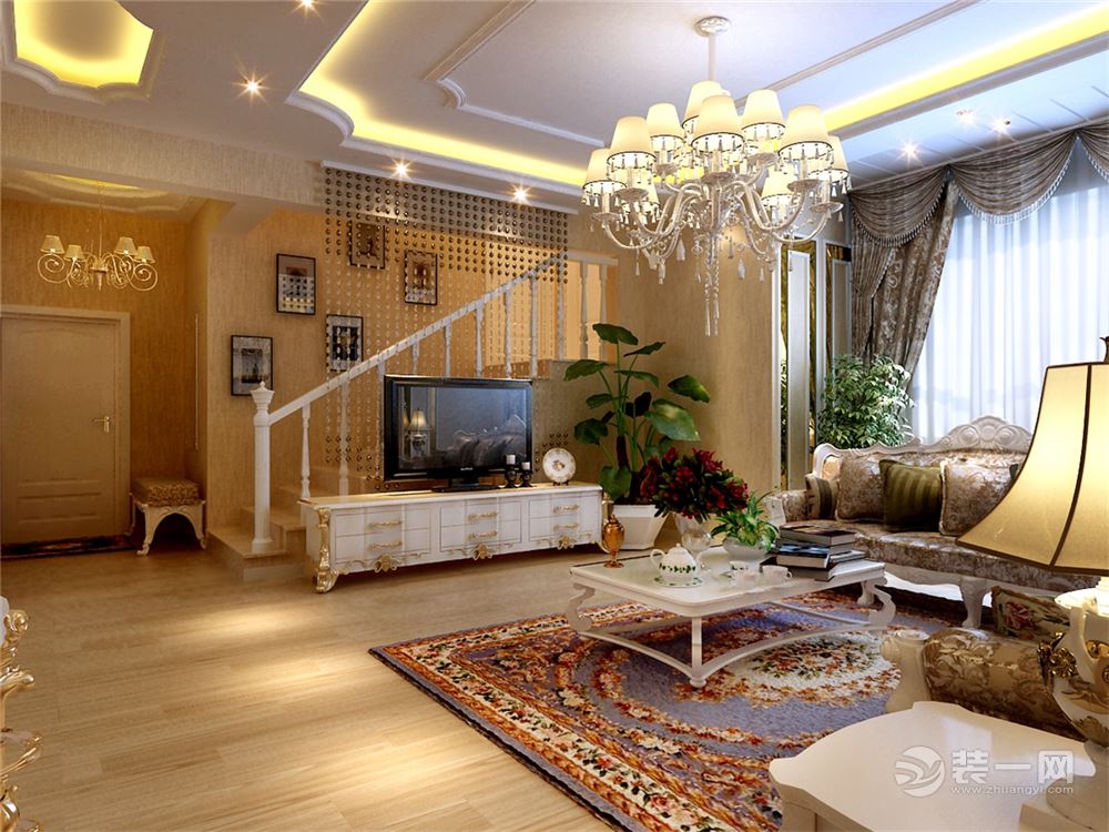 瀚城国际145平欧式风格三居室客厅