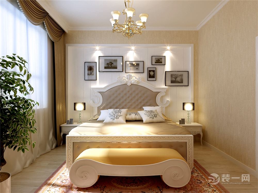 瀚城国际145平欧式风格三居室一楼卧室