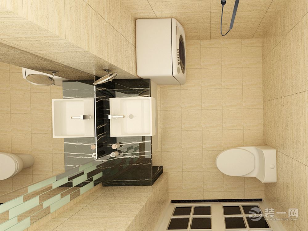 碧桂园锦园107㎡三居室现代风格装修效果图卫生间
