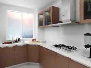 碧桂园锦园107㎡三居室现代风格装修效果图厨房