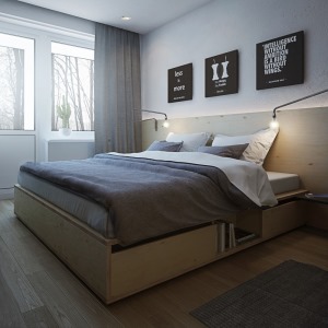 卧室弄的是极简模式 以为黑白灰为主，最重要的还是软装搭配