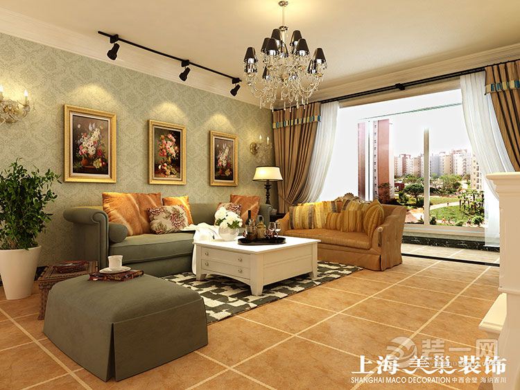 2郑州永恒理想世界158平四居室美式风格
