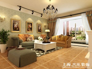 郑州永恒理想世界158平四居室美式风格装修效果图