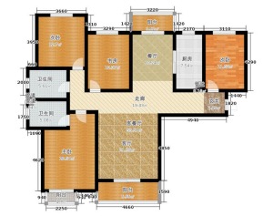 5郑州永恒理想世界158平四居室美式风格