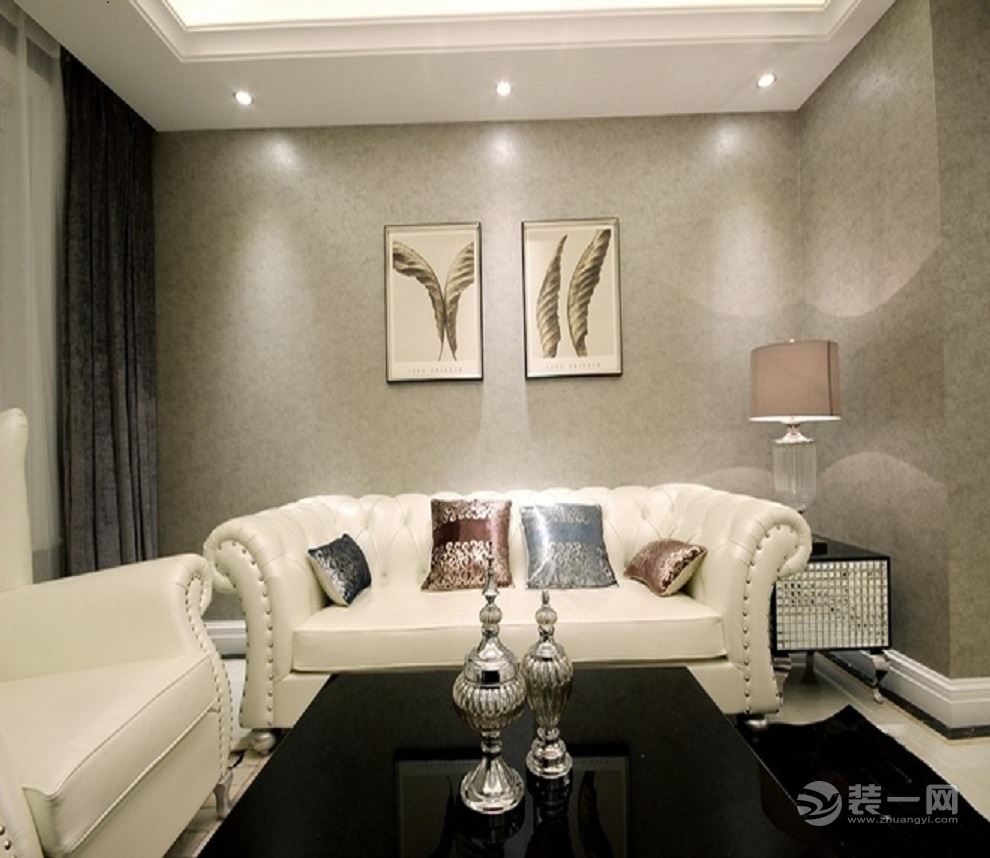 广泰锦苑108平-三居室 造价11万 简欧风格的背景墙和沙发效果图