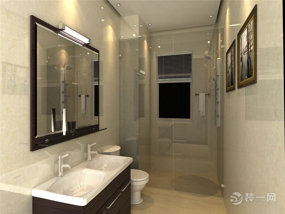 当代滨江97平-三居室 造价10万 简约风格卫生间效果图
