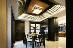 莱茵城 118平 三居室 造价12万 中式风格餐厅