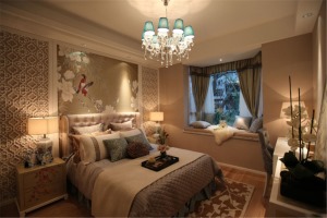 三居室新中式古典风格装修效果图卧室