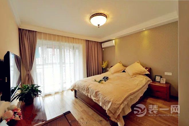 欧也装饰  上海时光  现代复古式  70平 二居室 造价9万卧室装修效果图