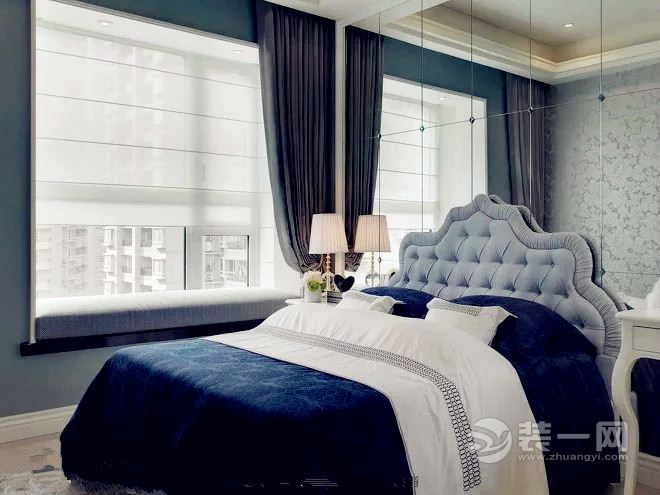 欧也装饰  保利花半里 69平 二居室 造价9万 现代复古式  卧室装修效果图