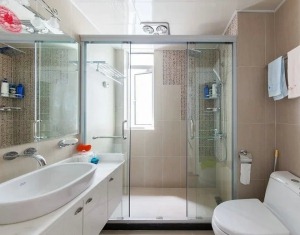 欧也装饰 天润城  51平 一居室 造价 6万 现代简约 浴室装修效果图