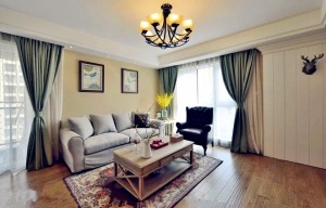 欧也装饰  上海时光  现代复古式  70平 二居室 造价9万