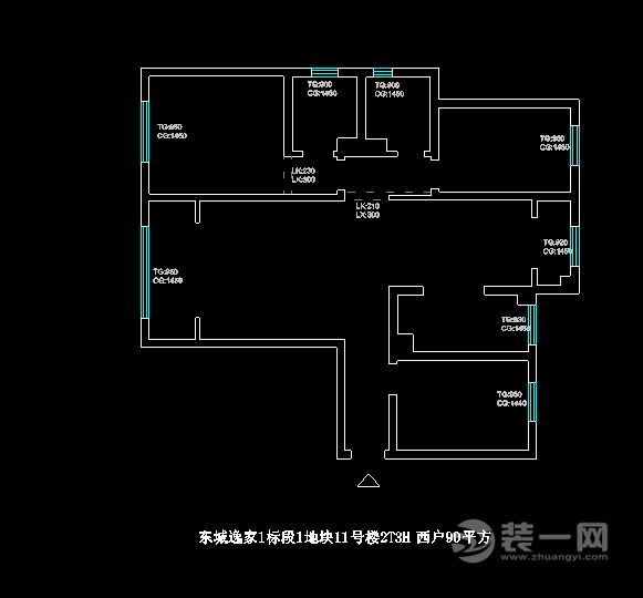 东城逸家90平米三室户型