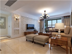 济南福景佳苑129平米三室两厅简欧装修风格设计