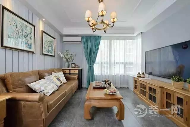 重庆汉德装饰 美利山三居室 93平 造价16万 简美 客厅装修效果图