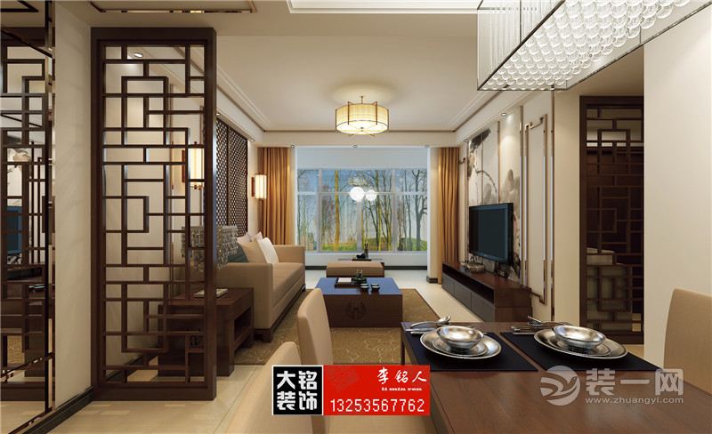 郑州七里香堤168平三居室混搭风格装修 客餐厅