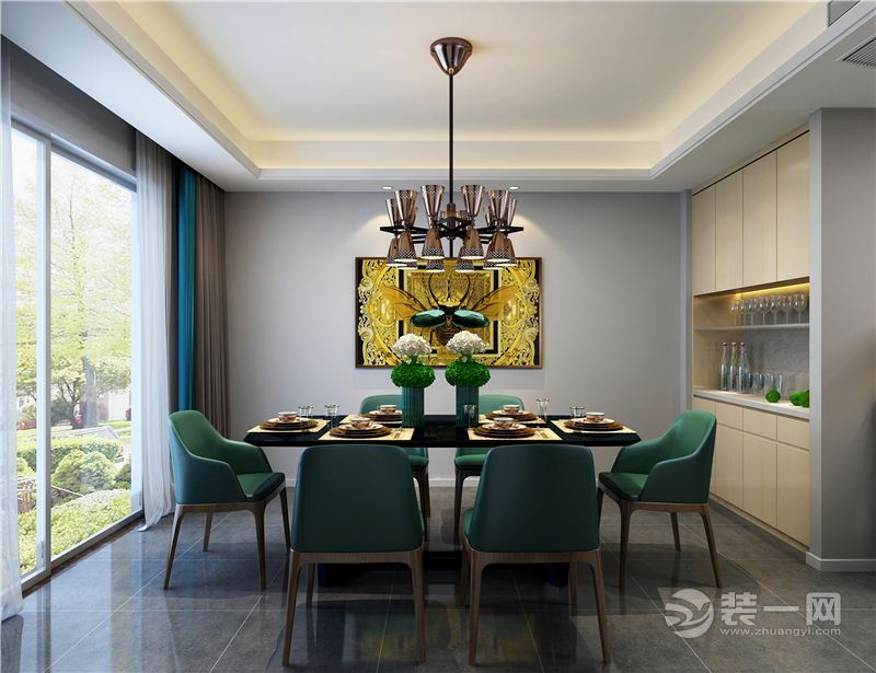郑州绿城百合155平四居室现代风格装修餐厅