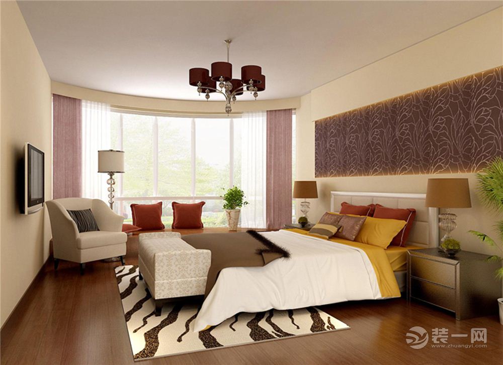 郑州锦绣山河92平二居室现代简约风格装修卧室