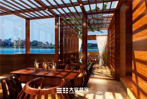 郑州荣域福湾样板房复式200平东南亚风格阳光茶室1