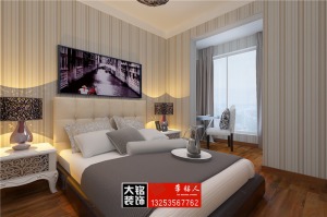 郑州七里香堤168平三居室混搭风格装修 次卧房