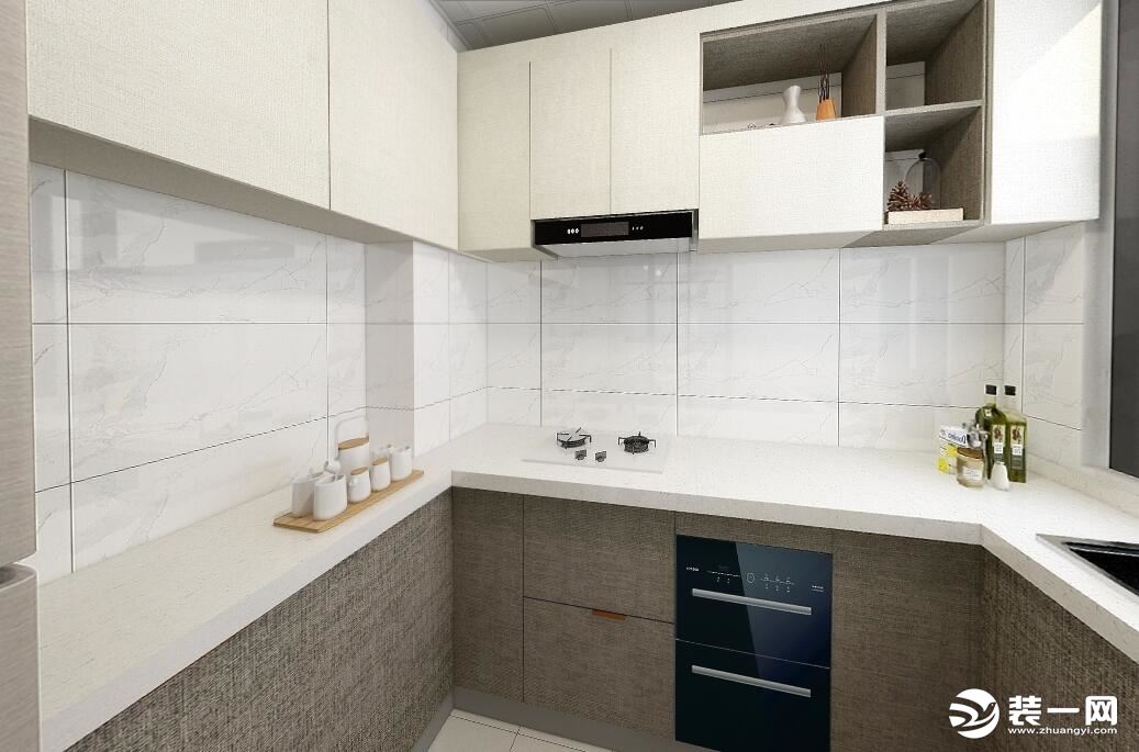 局部【厨房橱柜、吊柜等】素雅的空间，简洁的设计，整洁又美观。