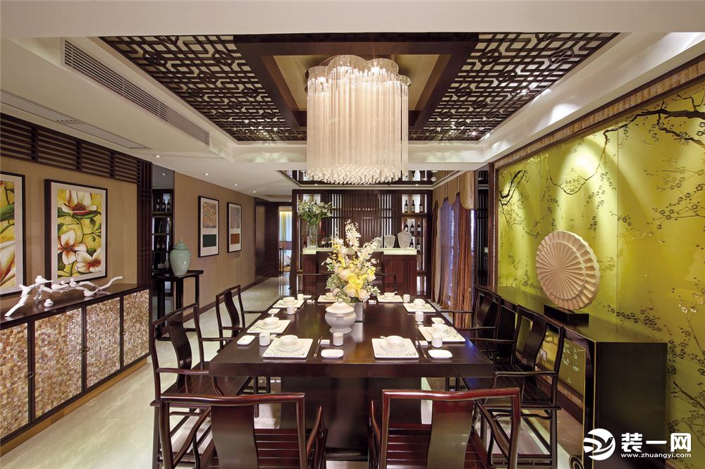 天华润万象城145㎡四居室中式风格16万案例-餐厅