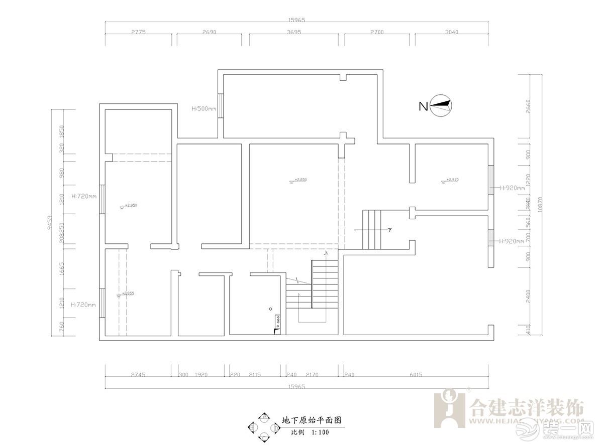 【合建装饰】保利西山林语 | 中式别墅——地下室原始图