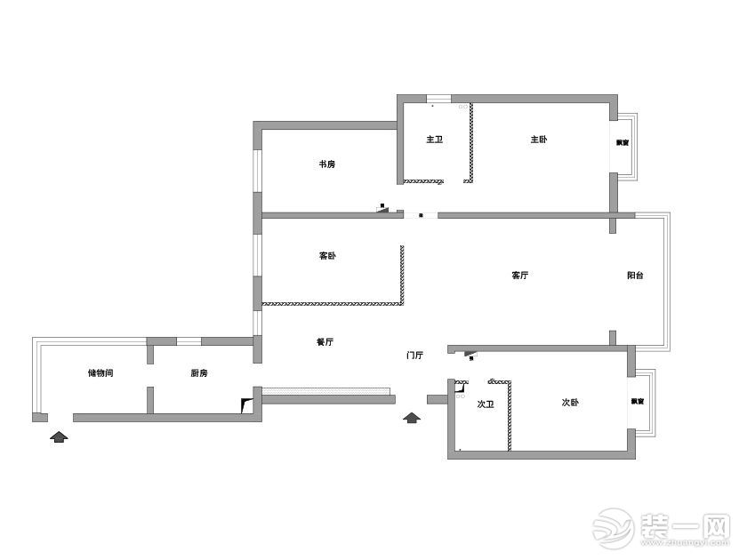 华纺易城180㎡四居室原始户型图