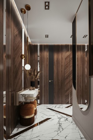 创邸设计&海尔智家100㎡棕色系公寓，醇厚而温暖