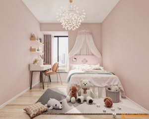 小孩房 运用床品、个性的灯饰营造空间别致的时尚韵味