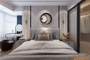 卧室 简约的线条感与软装的搭配，品质格调
