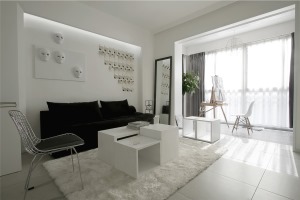 100㎡現代風三居室，打造純白的世界