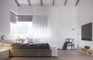 灰色调的家具和厨房用具与白色的墙面形成了有趣的视觉冲突，空间中个性化的设计元素处处可见，一反传统厨房