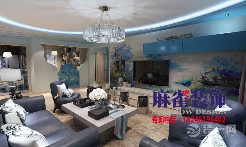 哈尔滨领域佳境110平米三居室混搭风格客厅