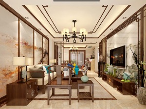 新中式风格案例实景图——银亿东城   20.2万打造130平中式风格的家