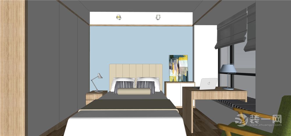 135平三居室日式风格卧室装修效果图
