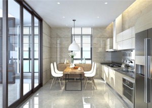 320平别墅现代中式风格厨房装修效果图