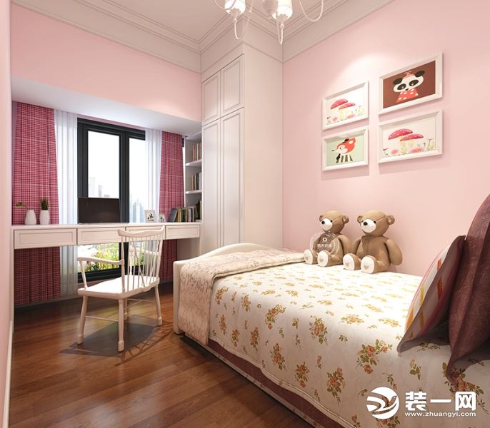 惠州浩天装饰140平简约欧式风格儿童房效果图