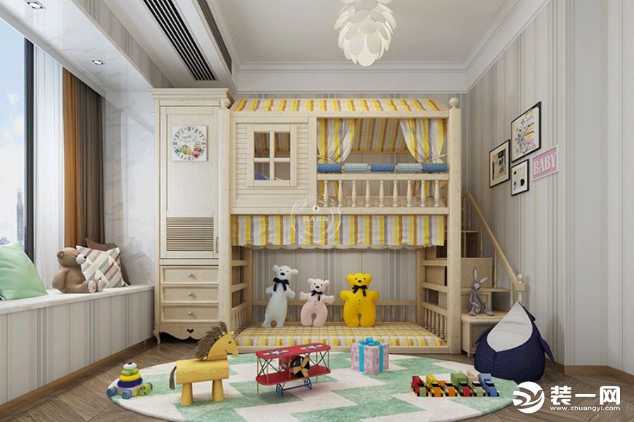惠州浩天装饰170大平层平现代轻奢风格儿童房效果