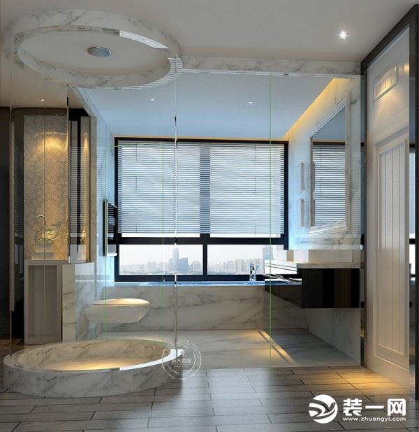 惠州浩天装饰195平现代简约浴室效果图