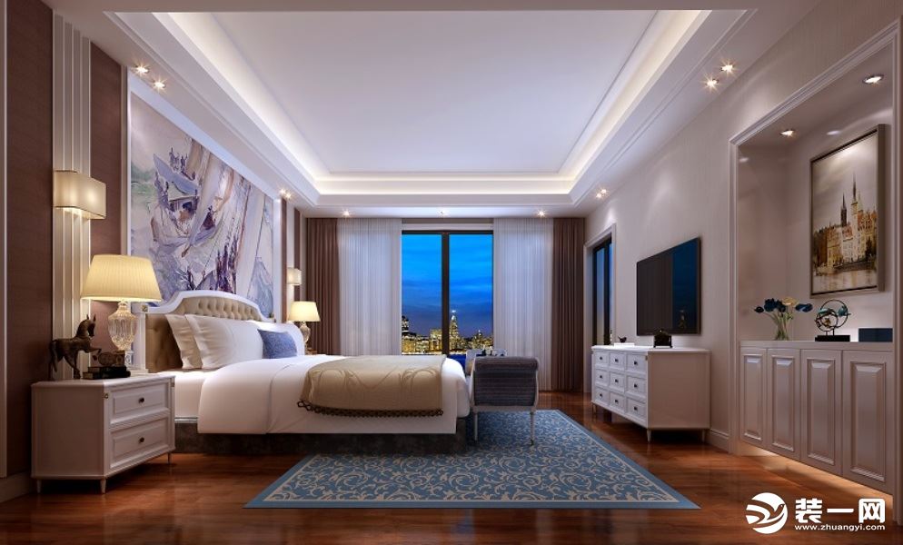 惠州浩天装饰保利山水城500平方美式风格卧室效果图