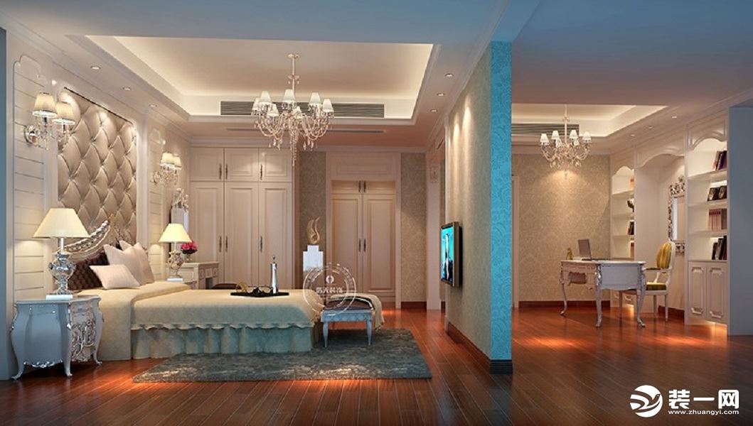 惠州浩天装饰别墅285平方欧式风格房间效果图