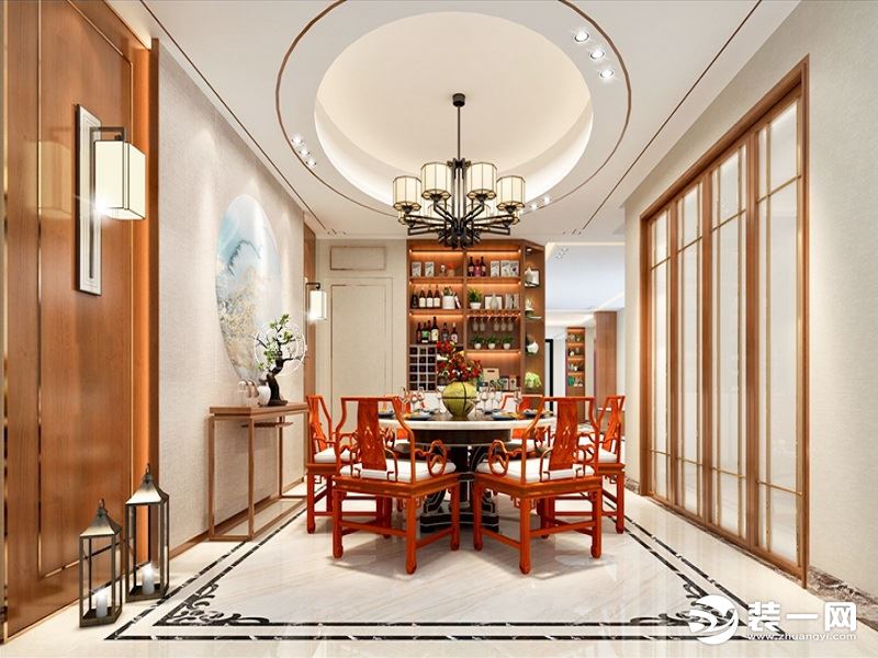 惠州浩天装饰张总320平别墅案列餐厅设计赏析