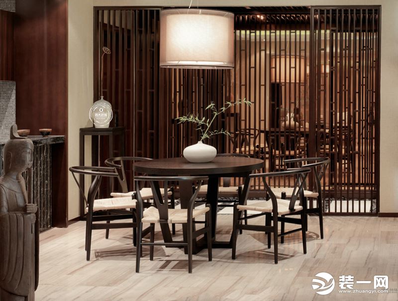 惠州浩天装饰宏发领域新中式风格餐厅效果图。