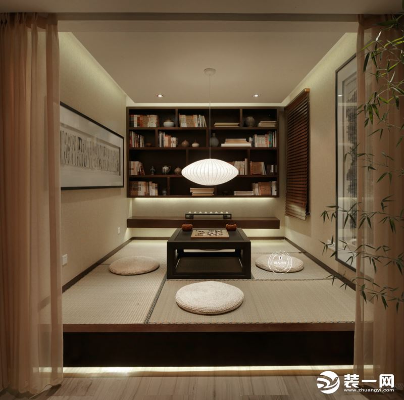 惠州浩天装饰宏发领域新中式风格茶室效果图。