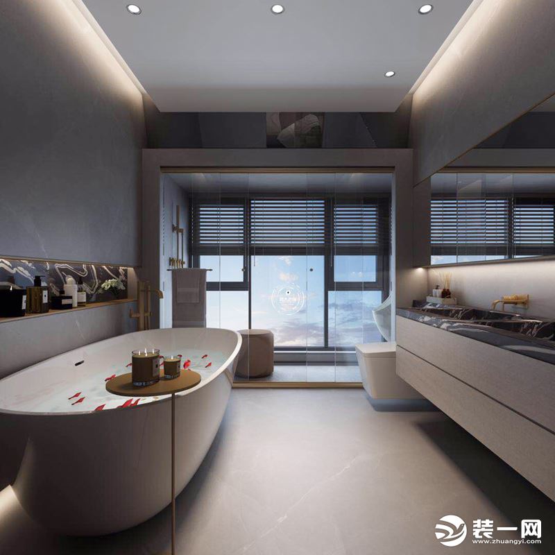 惠州浩天装饰华联200㎡现代轻奢风格浴室效果图